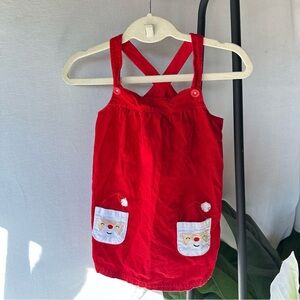 Carters Microcord Santa Christmas Holiday Dress / Size 18 mons
